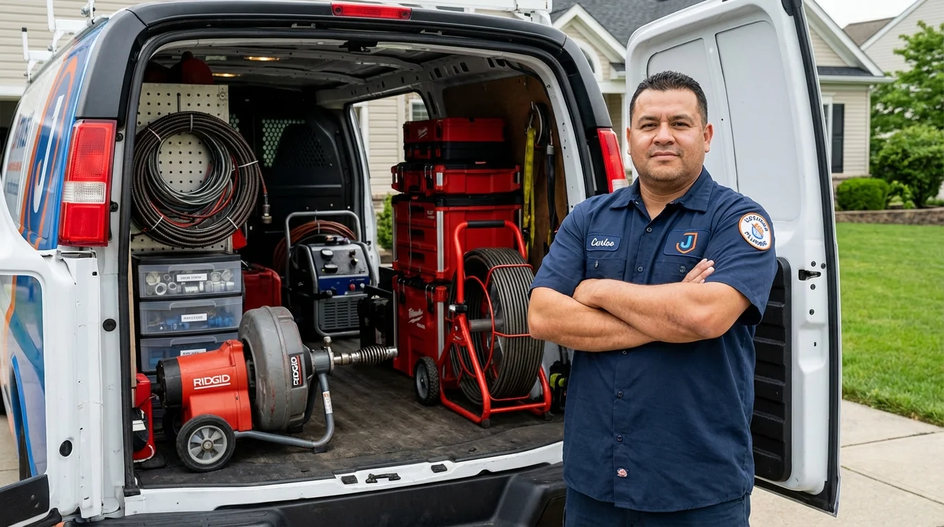 Professional drain cleaning equipment and Johns Plumbing LLC plumber in Heavener