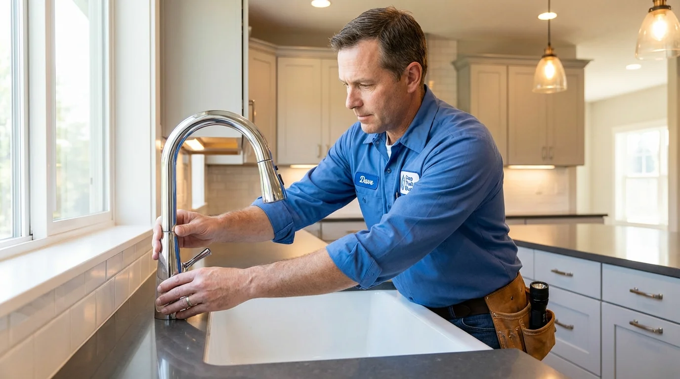 Kitchen faucet installation by Johns Plumbing LLC in Heavener