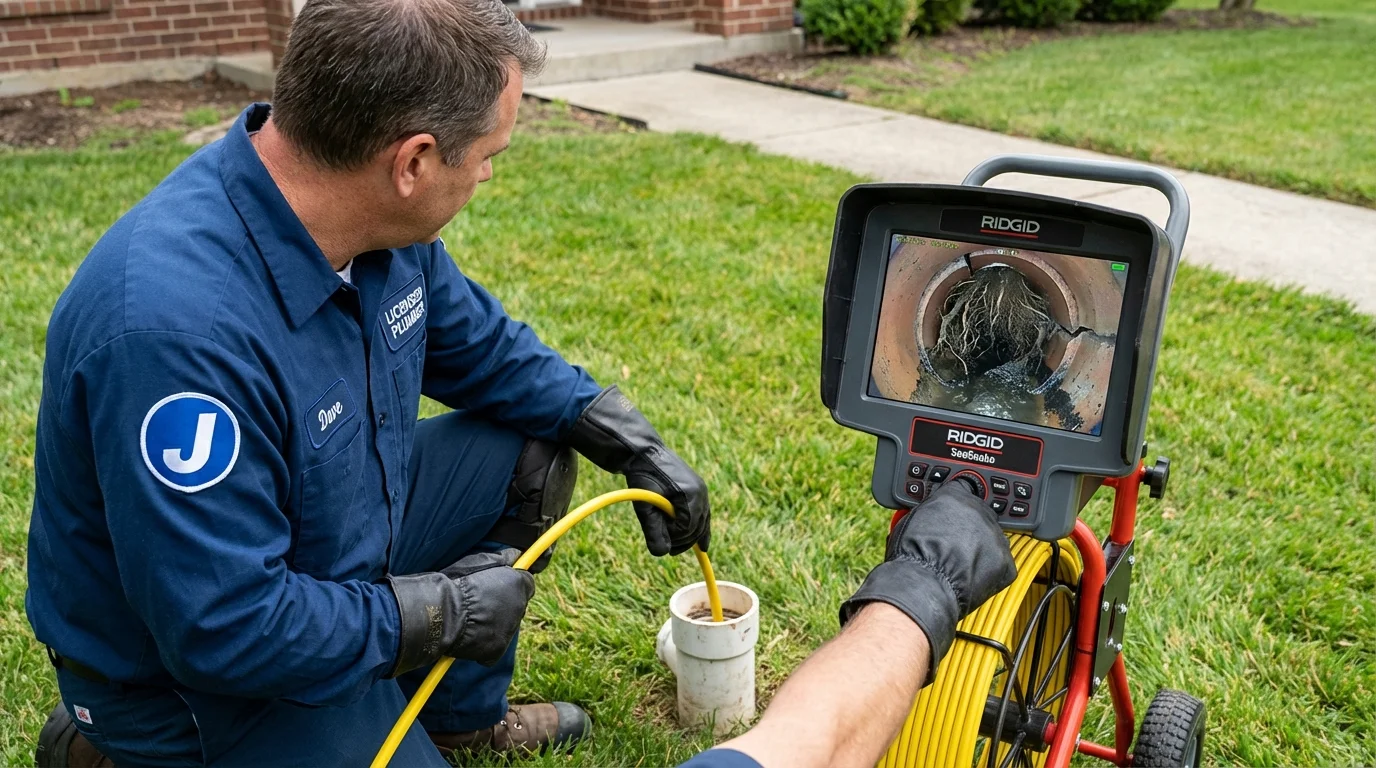Sewer camera inspection being performed by Johns Plumbing LLC in Heavener